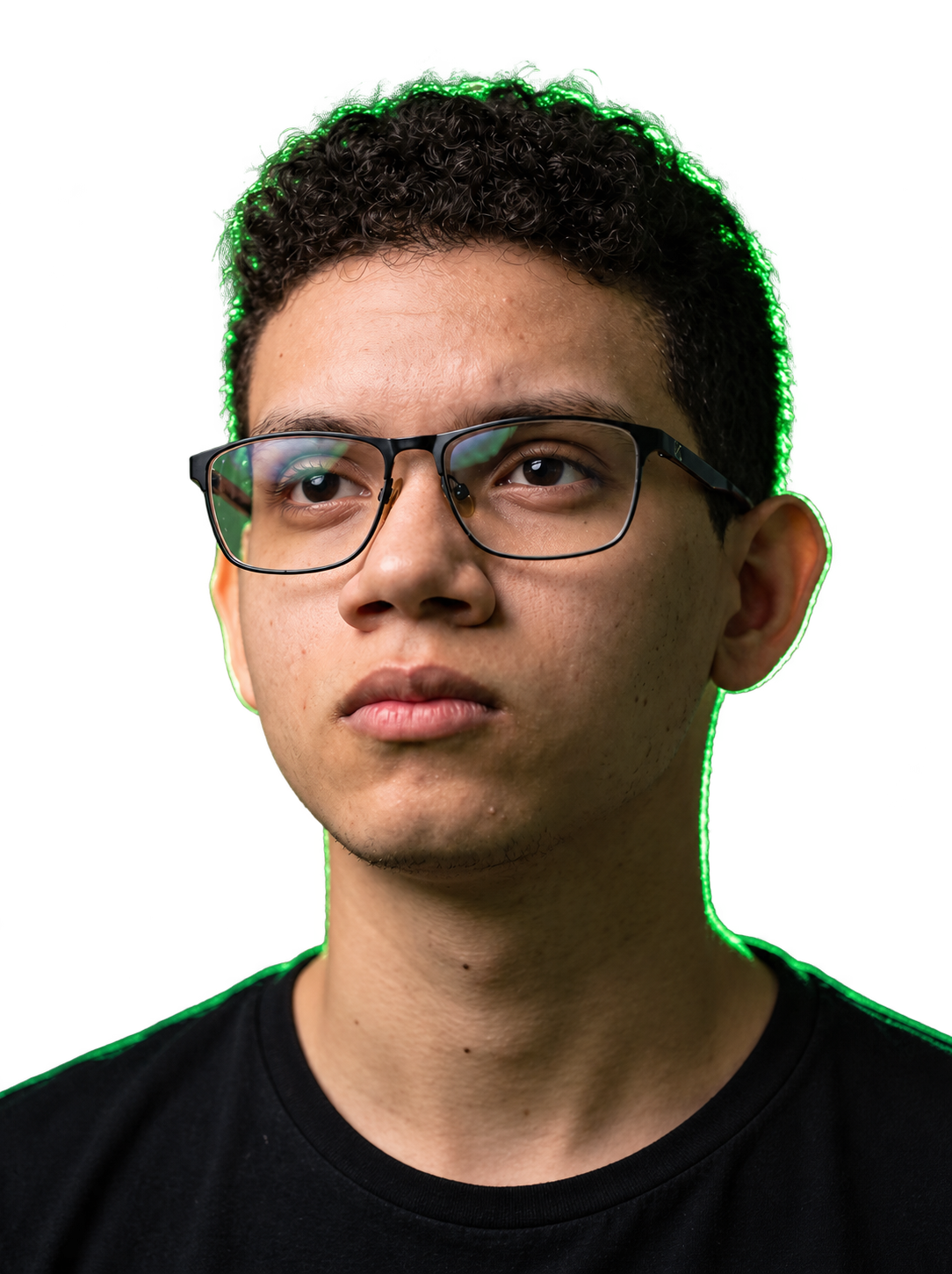 Retrato de Joaquim Sampaio com iluminação de estúdio, integrado à página